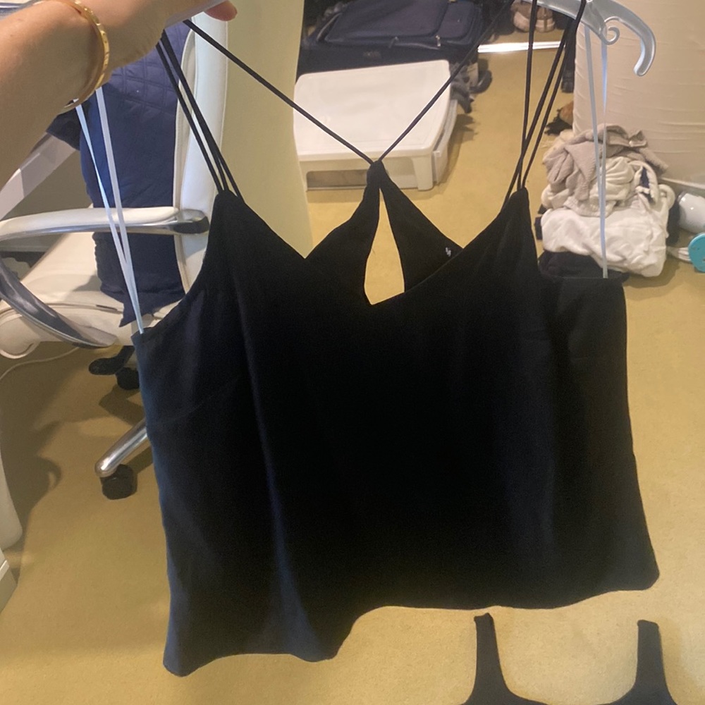 Black silk top